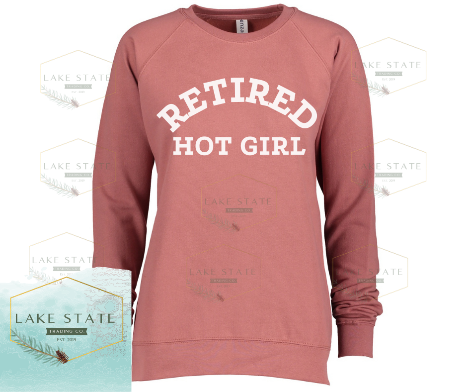Retired Hot Girl Crewneck Sweatshirt
