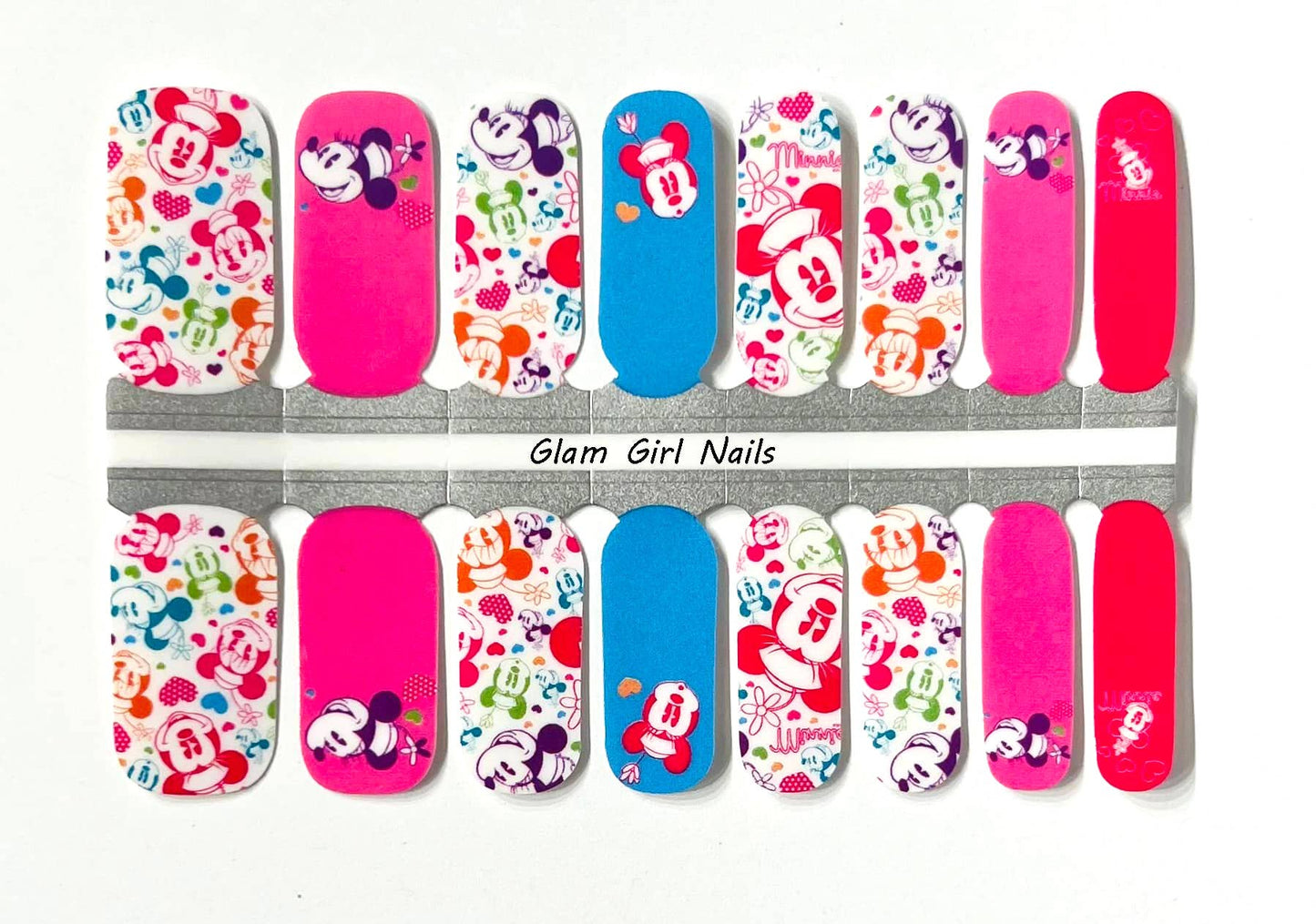 Rainbow Minnie Mouse Disney Nail Wraps