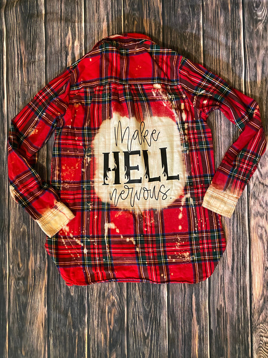 Make Hell Nervous Distressed Flannel