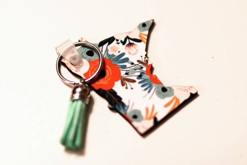 MN Tassel Keychain: Watercolor Floral